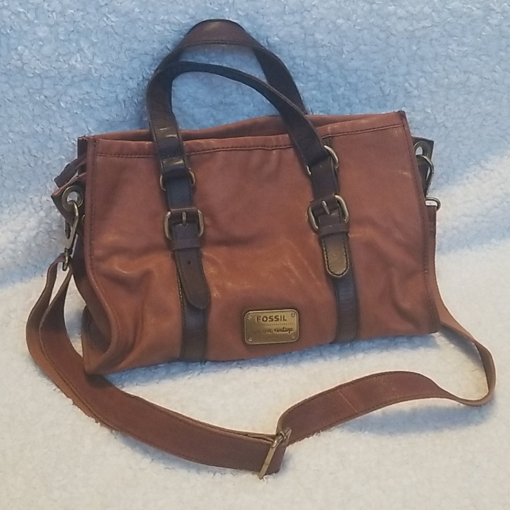 RARE Fossil Emory Satchel Vintage 90s Leather Bag June2011 ZB4870 - Picture 15 of 15